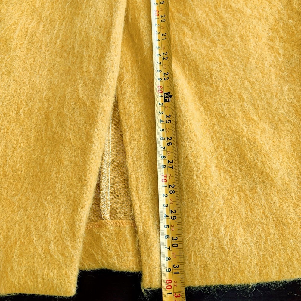 Korean Style Yellow Fuzzy Mohair Skirt Size XS Midi Pencil Skirt Pocket - Picture 7 of 9